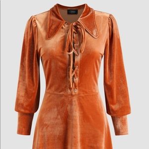 Cider Velvet Tie Front Mini Dress - NEW - never worn